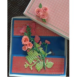 Three pink roses - in box