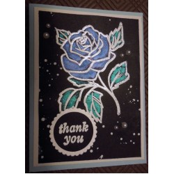 Thank you - blue rose on black